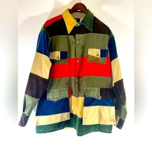 Men’s Neiman Marcus Multi Patch Jacket Size 44/XL Multi Color Outerwear